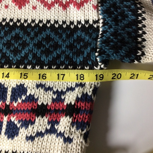 Woods & Gray Sweater Cream Multi Color VTG - Picture 8 of 10